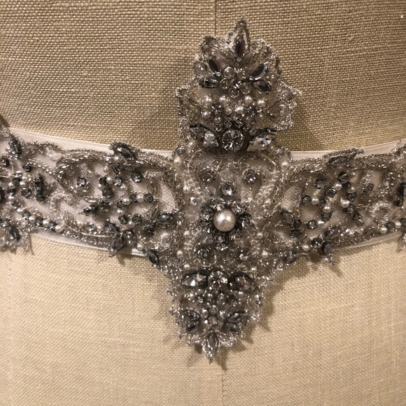 Swarovski handmade bridal tiara Sash main image 6